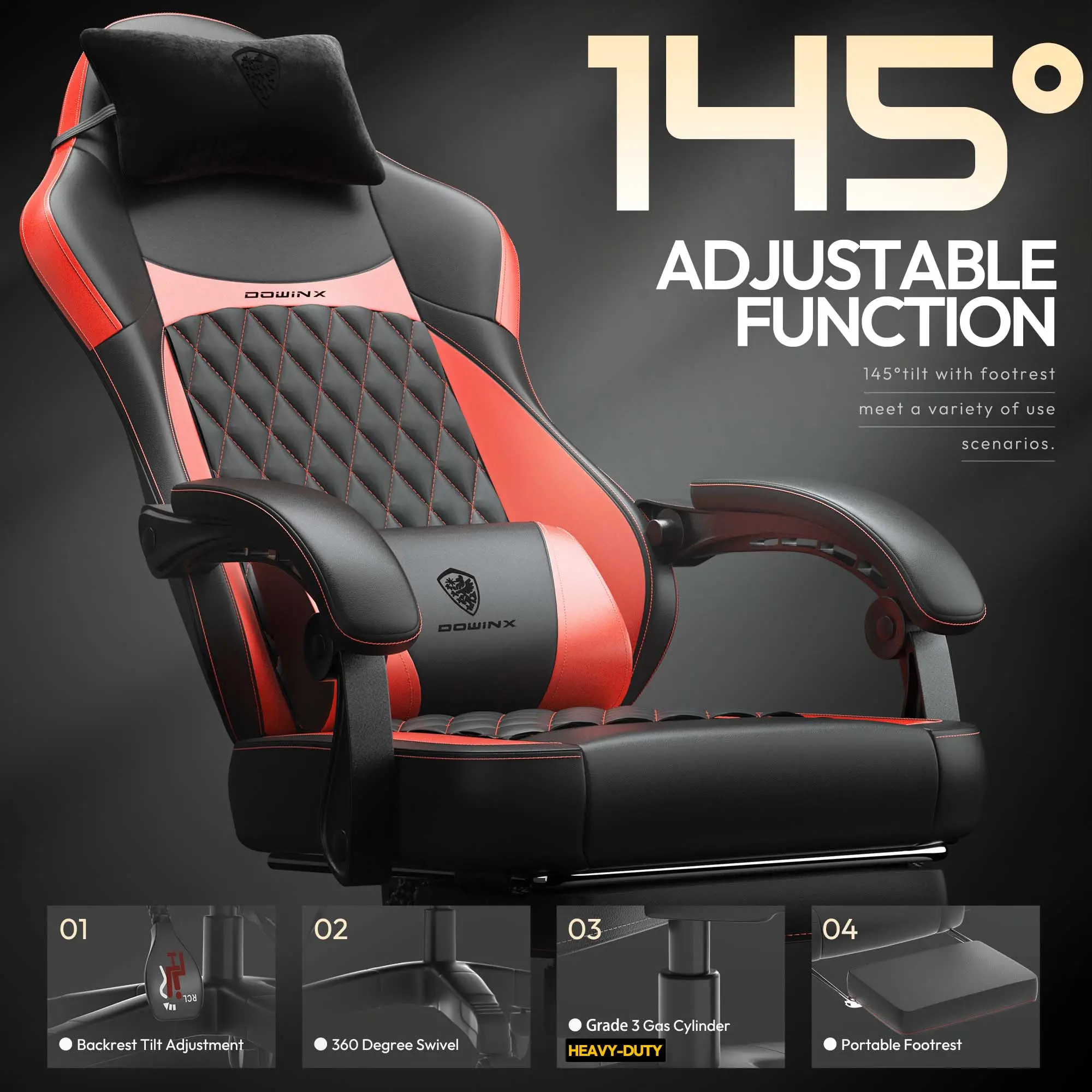 Dowinx Classic Series LS-6650A (Black-Red) - Image 5