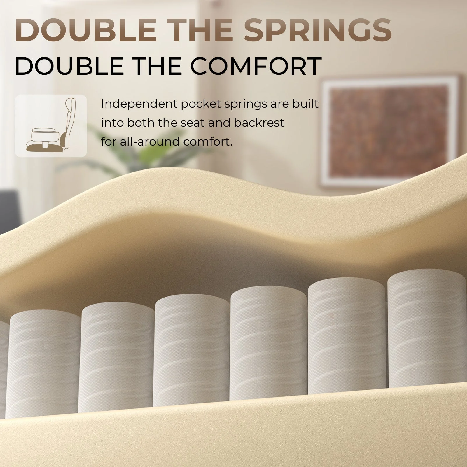 Dowinx Cross Legged Office Chair QL-66B2 Beige - Image 6