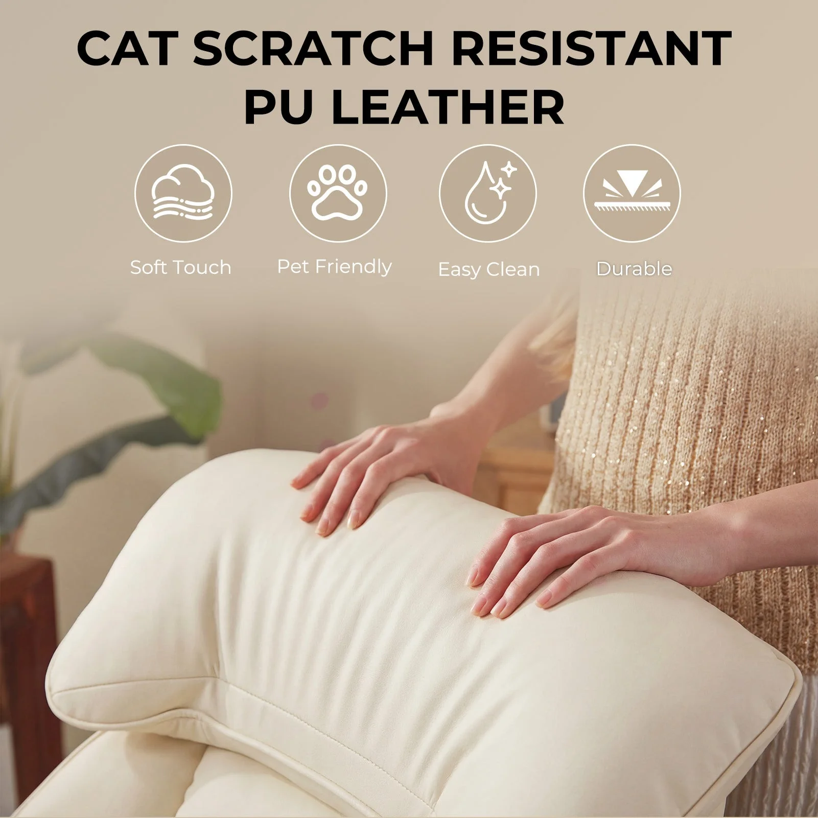 Dowinx Cross Legged Office Chair QL-66B2 Beige - Image 7