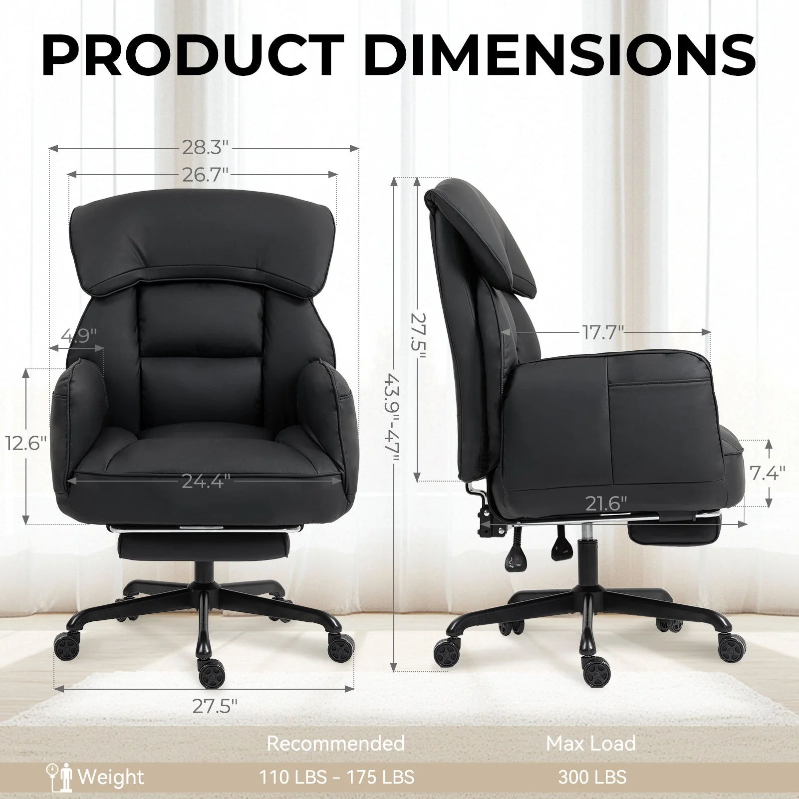 Dowinx Cross Legged Office Chair QL-66B2 Black - Image 3