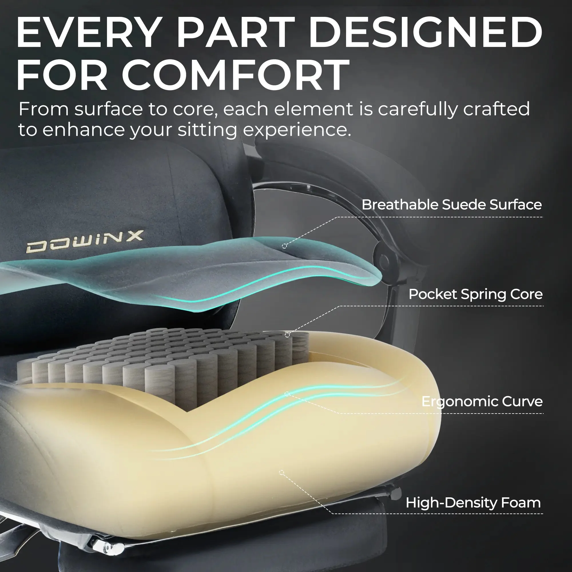 Dowinx Luxury Series Suede LS-66D68E Grey - Image 5