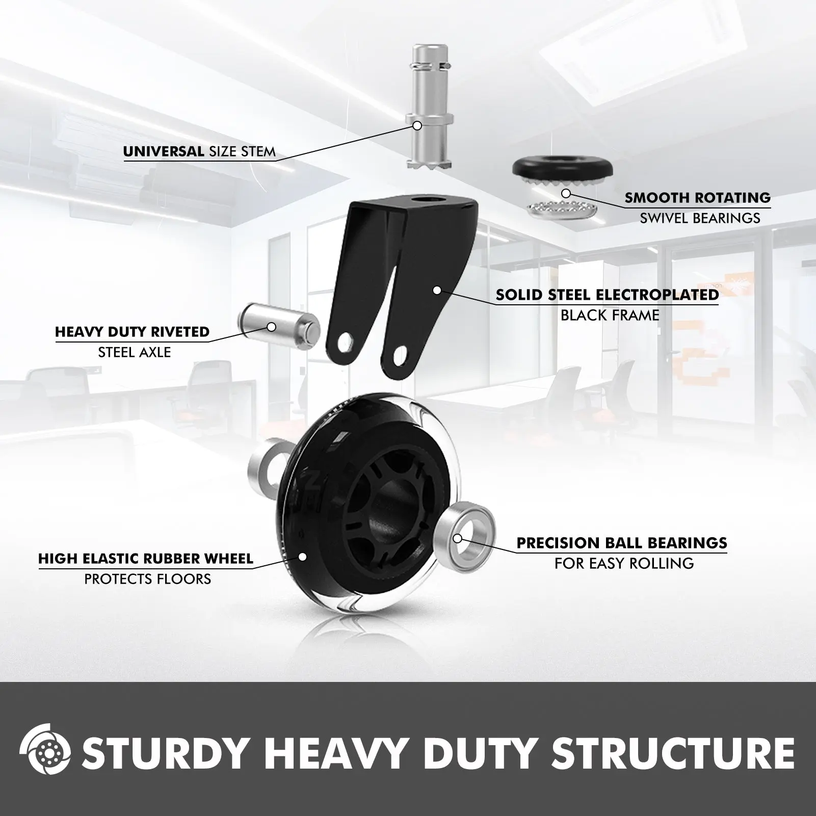 Dowinx Chair Castors (5 wheels) - Image 5