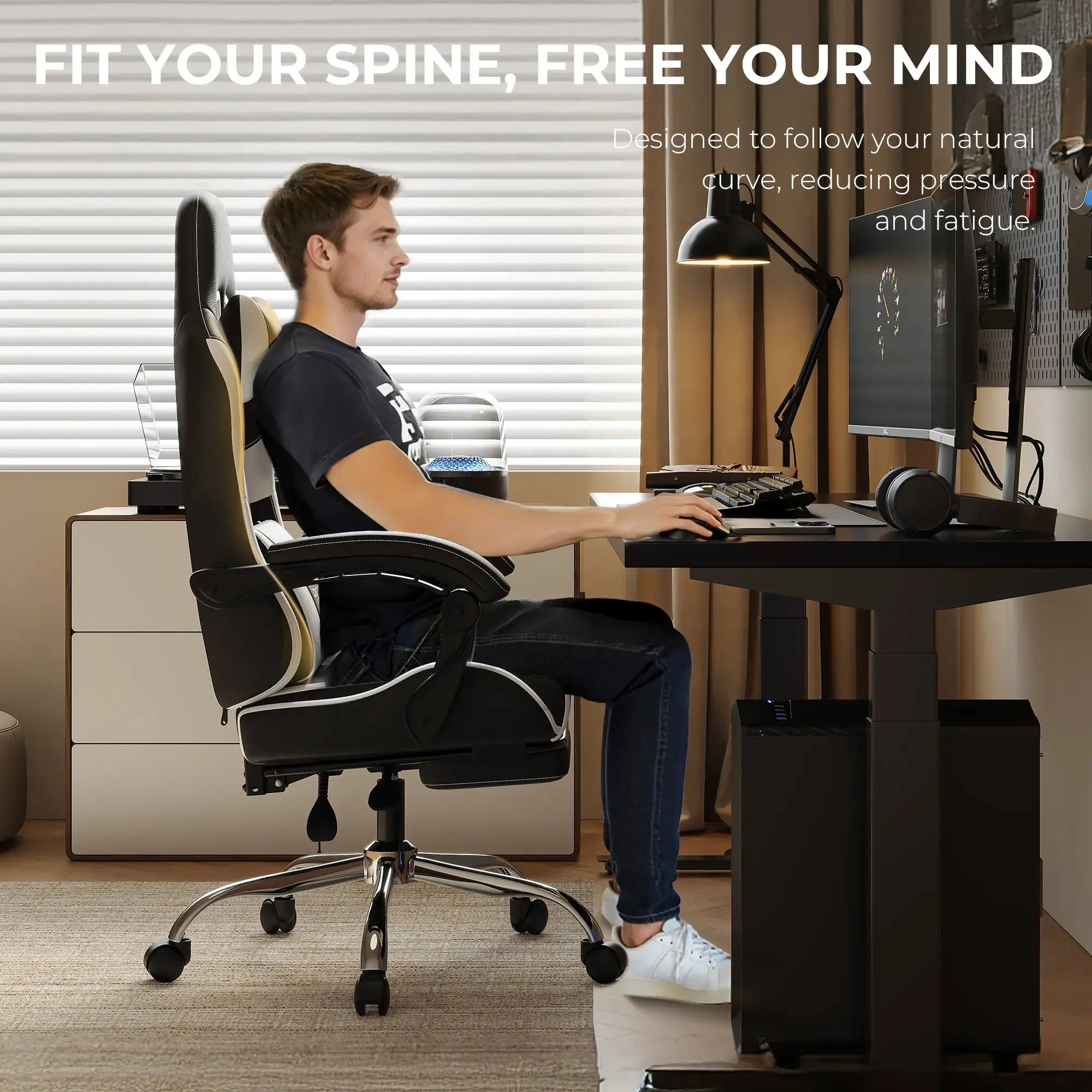 Dowinx PU Leather LS-66D58C Black-white - Image 3