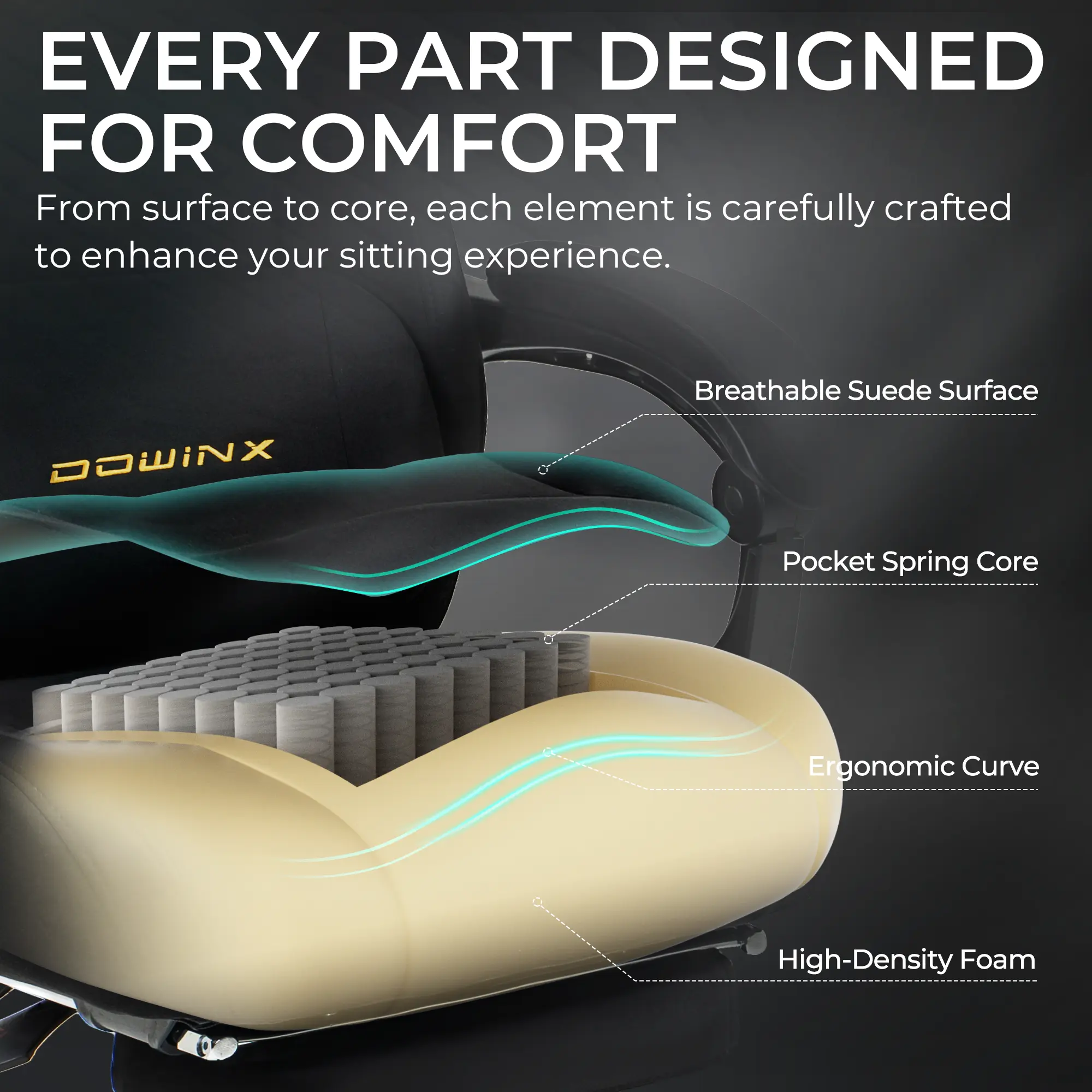 Dowinx Luxury Series Suede LS-66D68E Black - Image 4