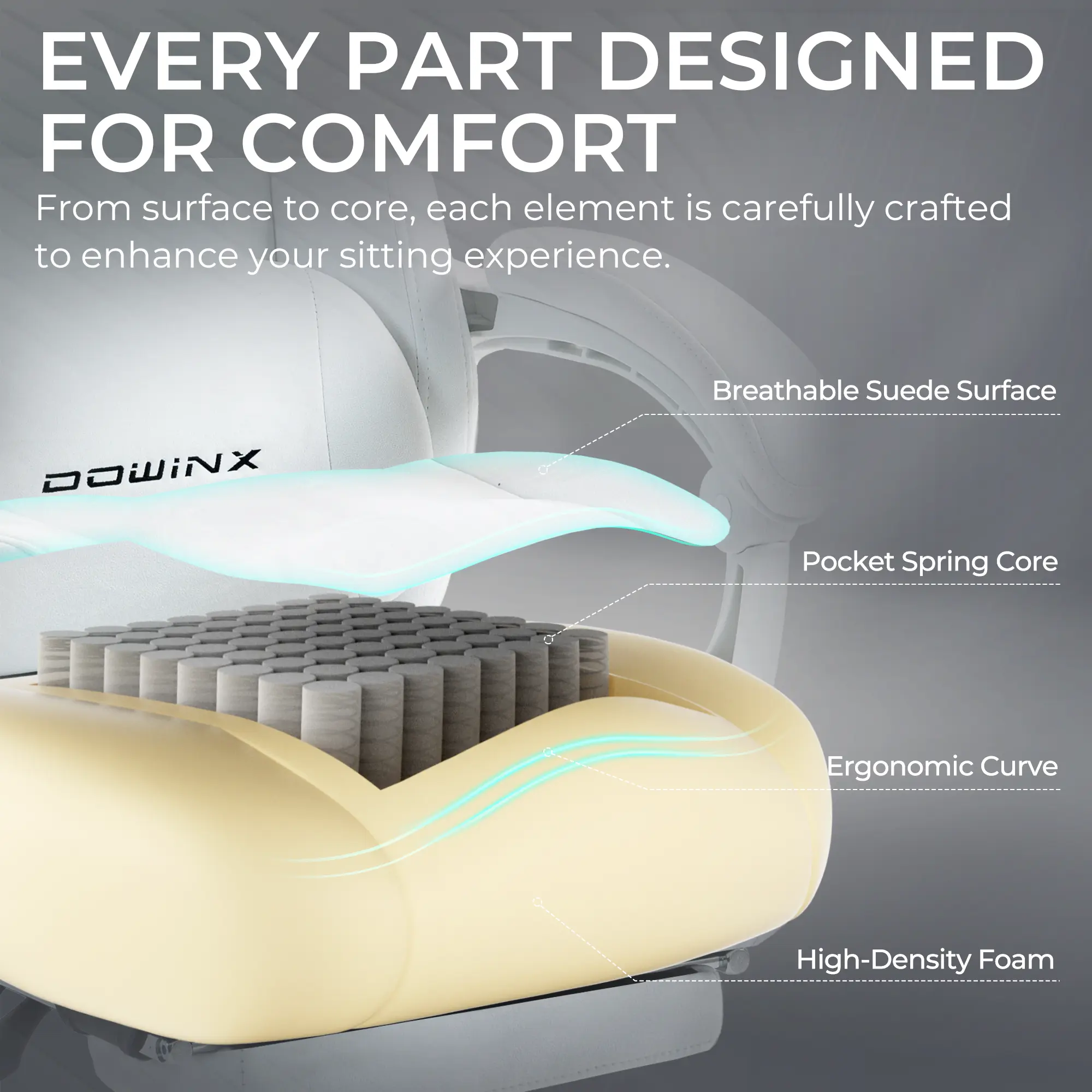 Dowinx Luxury Series Suede LS-66D68E White - Image 4