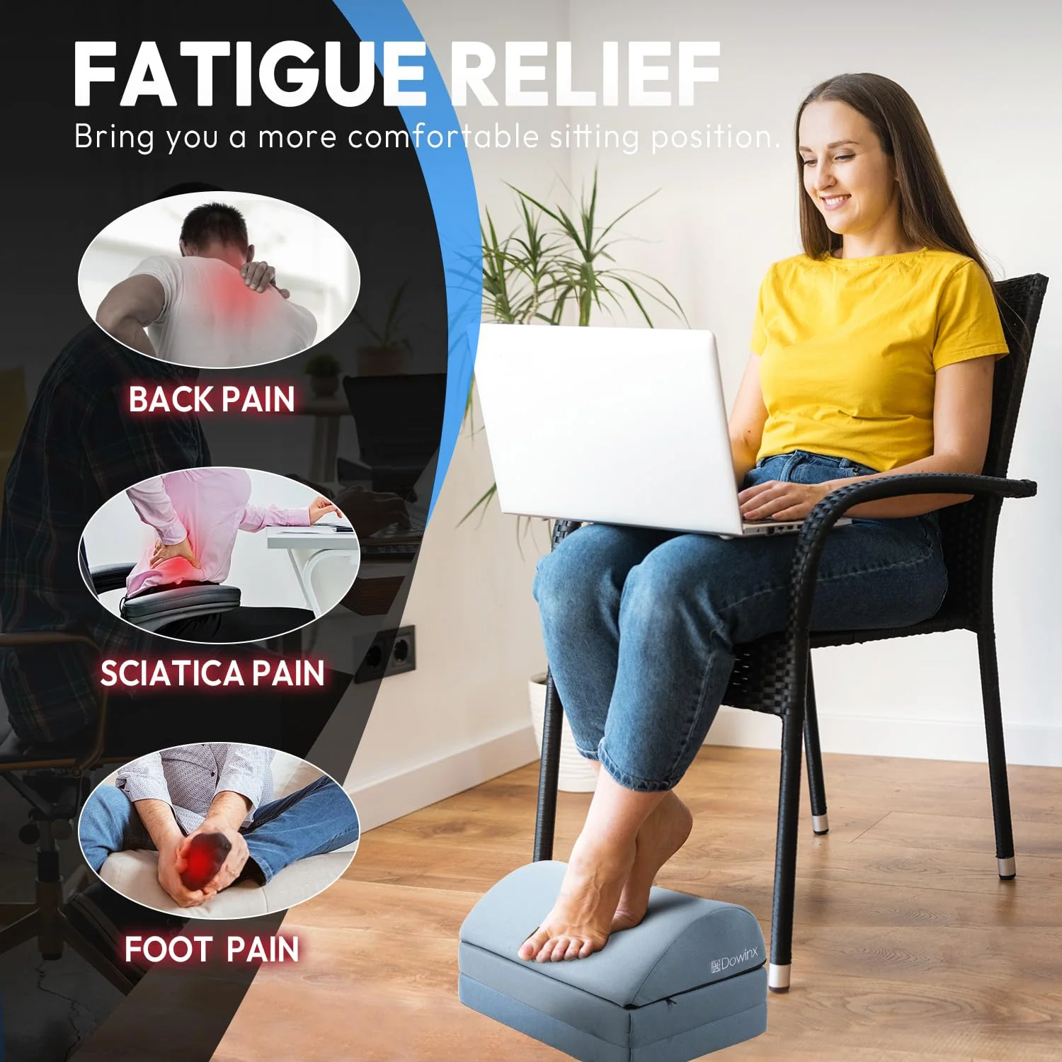 Dowinx Underdesk Footrest 3 Layers Blue - Image 4