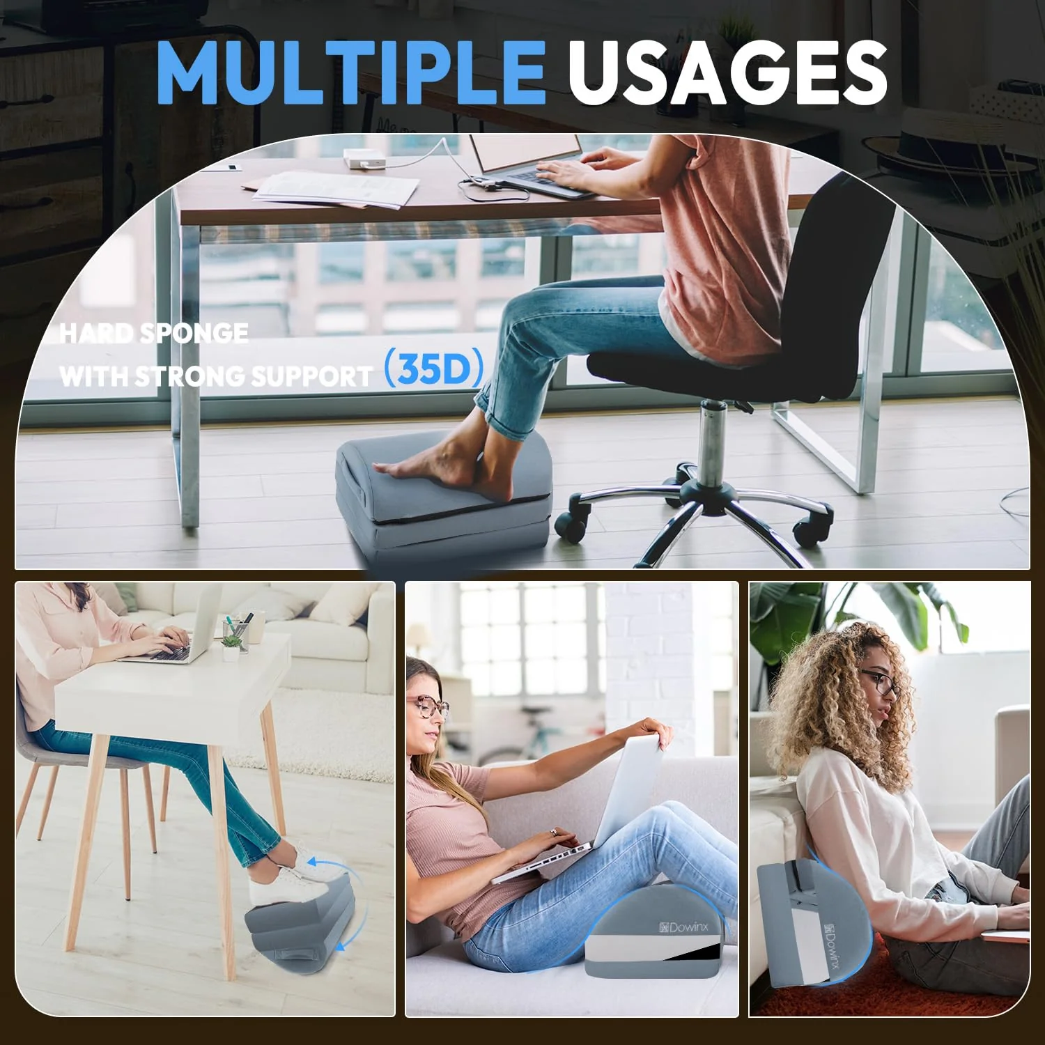 Dowinx Underdesk Footrest 3 Layers Blue - Image 5