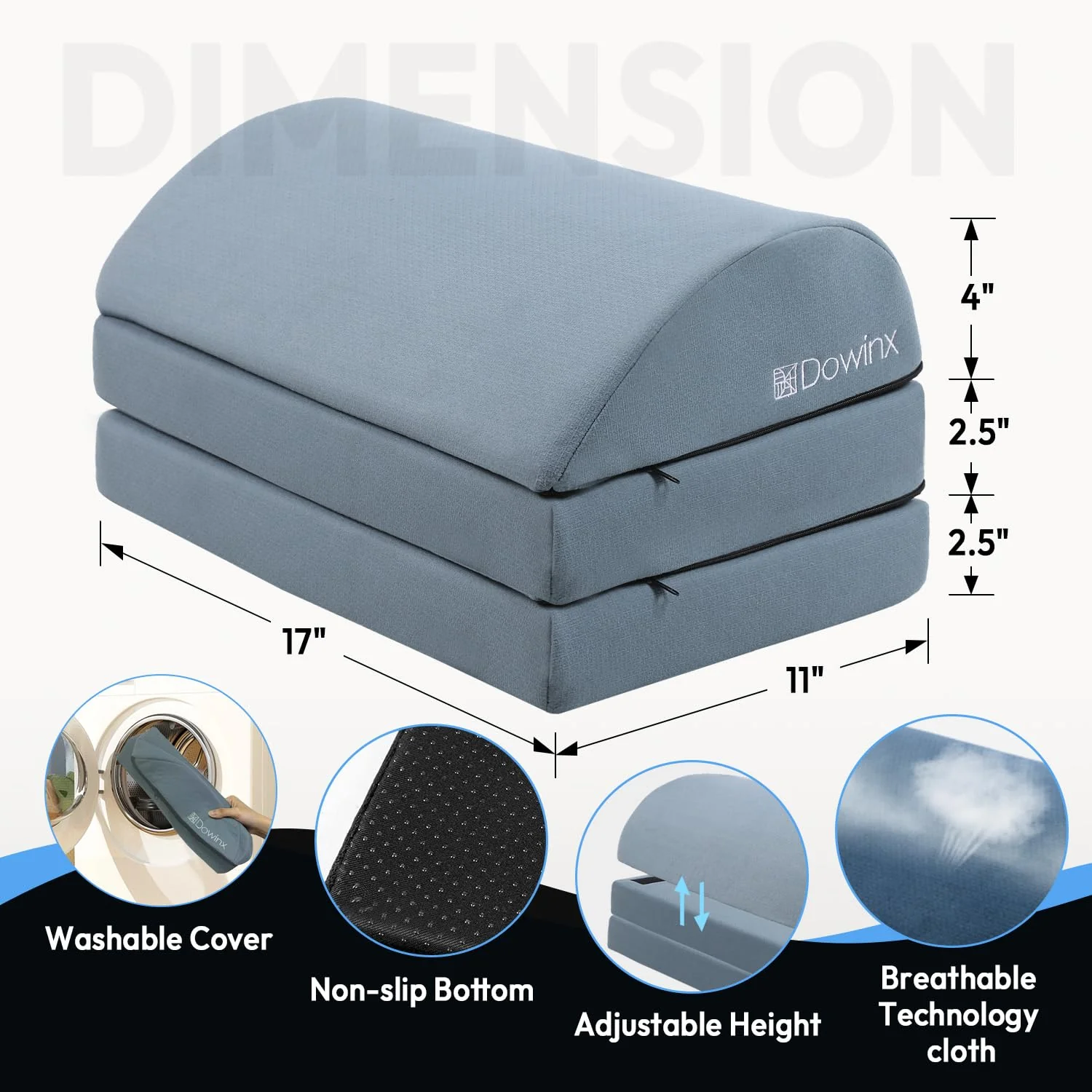 Dowinx Underdesk Footrest 3 Layers Blue - Image 6